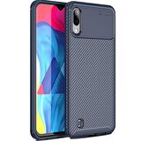 Smcase Samsung Galaxy M10 Kılıf Negro Karbon Silikon   Nano Ekran Koruyucu
