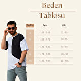 Tişört Erkek Parçalı Desen Regular Fit Bisiklet Yaka Bürümcük Tshirt Erkek T-Shir