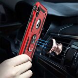Gpack Apple iPhone 12 Pro Max Kılıf Tank Koruma Vega Standlı Yüzüklü MıknatıslıNano Glass