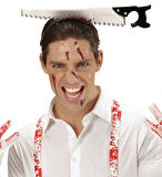 Kafaya Saplanmış Halloween Kanlı Testere Şaka Tacı 