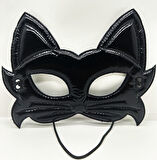 Siyah Renk Kumaş Malzemeden İmal Eva Kedi Maskesi 