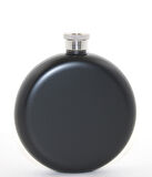 Paslanmaz Çelik Yuvarlak 5 Oz Tekli Matara Siyah Renk