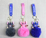 Ponponlu Stitch Anahtarlık 