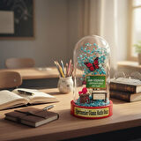 Sıralı Biblolu Fanus - Öğretmenler Günü Hediyesi