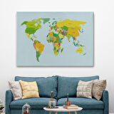 Harita Sepeti Dünya Haritası Dekoratif Kanvas Tablo 1089