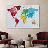 Harita Sepeti Dünya Haritası Dekoratif Kanvas Tablo 1090