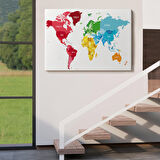 Harita Sepeti Dünya Haritası Dekoratif Kanvas Tablo 1090