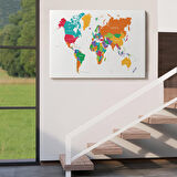 Harita Sepeti Dünya Haritası Dekoratif Kanvas Tablo 1095