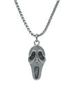 Scream - Çığlık Örme Zincir Kolye - Gümüş Kaplama - Erkek Kadın Kolye - No:1348