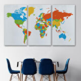 Harita Sepeti Dünya Haritası Dekoratif Kanvas Tablo 1096