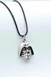 Star Wars - Darth Vader Kolye Deri İp Kolye Gümüş Kaplama Erkek Kadın Kolye