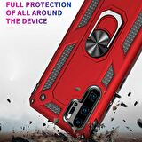 Smcase Huawei P30 Lite Vega Yüzüklü Tank Kapak Kılıf  Nano Ekran Koruyucu