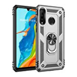 Smcase Huawei P30 Lite Vega Yüzüklü Tank Kapak Kılıf  Nano Ekran Koruyucu