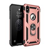 Smcase iPhone X Kılıf Vega Yüzüklü Tank Kapak   Nano Ekran Koruyucu