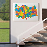 Harita Sepeti Kanvas Türkiye Haritası Dekoratif Tablo 1099