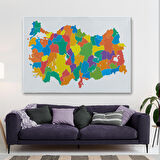 Harita Sepeti Kanvas Türkiye Haritası Dekoratif Tablo 1099