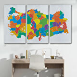 Harita Sepeti Kanvas Türkiye Haritası Dekoratif Tablo 1099