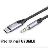  İpad 10. Nesil Uyumlu Metal Başlık AUX Kablo Ses Dönüştürücüsü Hasır Type-C Çeviricisi