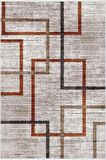 Modern Geometrik Kahverengi Dijital Baskı Halı Kaydırmaz İnce Yıkanabilir