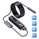 Yoosee 10MT Wifi Li Çift Lens ve Işıklı Çift Kameralı Endeskop Boroskop Yılan Kamera 1080P FULL HD