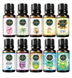 10'lu Set Uçucu Yağ, Buhurdanlık Yağı, Doğal Uçucu Yağlar, Oda Kokusu, Aromaterapi 10ml