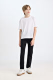 DeFacto Erkek Çocuk Slim Fit Dar Kesim Düz Paça Cepli Siyah Jean Pantolon C3683A824AUNM40