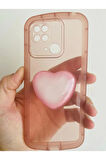 Xiaomi Redmi 10C Kamera Korumalı Popsocketli Pembe Kılıf