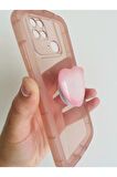 Xiaomi Redmi 10C Kamera Korumalı Popsocketli Pembe Kılıf
