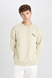 DeFacto Boxy Fit Bisiklet Yaka Sırt Baskılı Sweatshirt C7051AX24AUBG796
