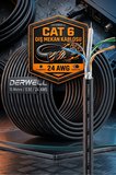 10 Metre Cat 6 Dış Mekan İnternet Ethernet Kablosu 24 AWG UV Dayanıklı Su Geçirmez Siyah Bakır Modem Bağlantı Kablosu