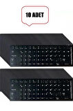 10 Adet Türkçe F Klavye Etiketi Laptop Pc Sticker Kaliteli PvcKeyboard Sticker PVC Harf Çıkartmaları