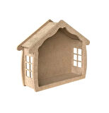 Ahşap Boyanabilir MDF 4 lü Set Dekoratif Duvar Rafı - Terek - Kitaplık