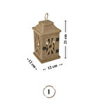 Ahşap Boyanabilir MDF Kare Ayaklı Dekoratif Fener, Şamdan , Mumluk 3 lü Set