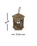 Ahşap Boyanabilir MDF Altıgen Ayaklı Dekoratif Fener, Şamdan , Mumluk 3 lü Set