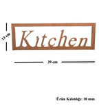 Ahşap Boyanababilir Mdf Çerçeveli " Kitchen " Temalı Dekoratif Duvar Yazısı