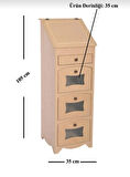 Ahşap Mdf Boyanabilir 5 Bölmeli Telli Çok Amaçlı Dolap