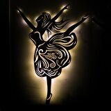 Veraart Işıklı Kadın ve Dans Temalı Tablo Alina Balerin Dekoratif Tablo Gece Lambası 80 cm