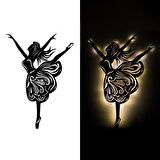 Veraart Işıklı Kadın ve Dans Temalı Tablo Alina Balerin Dekoratif Tablo Gece Lambası 80 cm