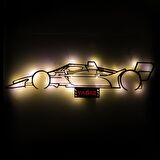 Veraart Işıklı Kişiselleştirilebilir Araba Temalı Tablo Formula 1 F1 Dekoratif Gece Lambası 80 cm