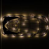 Veraart Işıklı Araba Temalı Tablo Lamborghini Üst Görünüm Dekoratif Gece Lambası 80 cm
