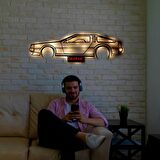 Veraart Işıklı Kişiselleştirilebilir Araba Temalı Tablo Delorean Dekoratif Gece Lambası 80 cm