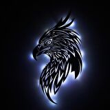 Veraart Işıklı Portre Kartal Beşiktaş Figürlü Duvar Dekorlu Gece Lambası 60 cm