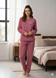 KADIN PEMBE POLAR PİJAMA TAKIMI