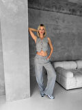 Essential yelek pantolon takım gri s255254