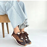 Ranu Kahverengi Cilt Paraşüt Detaylı Bağcıklı Spor Ayakkabı