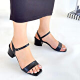 Feori Siyah Cilt Topuklu Ayakkabı