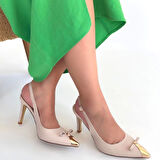 Joye Bej Cilt Topuklu Ayakkabı