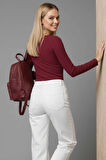 Çıtçıt Detaylı Bluz Bordo T4343