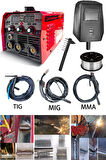 Gazsız Gazaltı Çift Kartlı Kaynak Tıg Mıg Mma 3ın1 Ultra Fonksiyonlu Dijital Gösterge Kaynak Mak