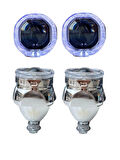 2.5 İNÇ KARE ANGELLI Bİ-XENON MERCEK BEYAZ ANGEL + BEYAZ ŞEYTAN GÖZ G261S WHİTE WHİTE